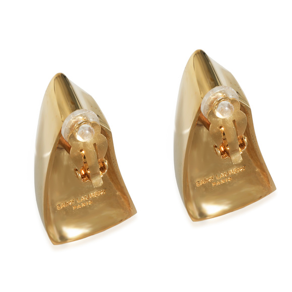 Saint Laurent Comet Triangle Clip-On  Earring in  Base Metal - Picture 2 of 2